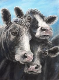 Trio schwarzwei&szlig;, Pastell, 30 cm x 40 cm